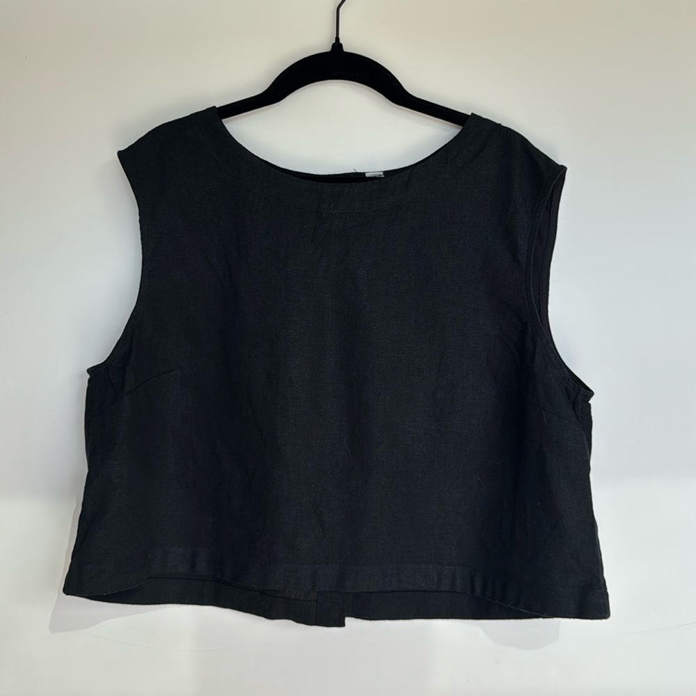 Linen top-black, size M